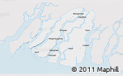 Silver Style 3D Map of Labutta, single color outside