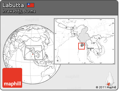 Blank Location Map of Labutta, highlighted country, highlighted parent region, within the entire country