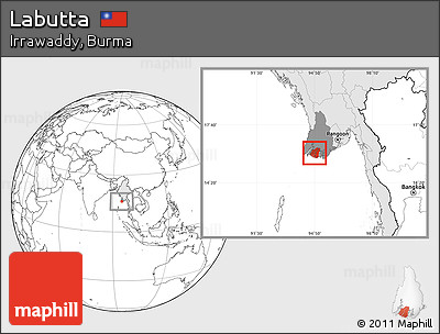 Blank Location Map of Labutta, highlighted country, highlighted parent region