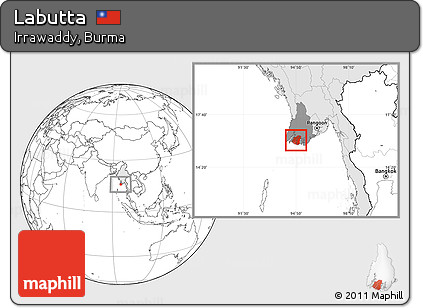 Blank Location Map of Labutta, highlighted country, highlighted parent region