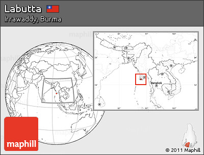 Blank Location Map of Labutta, highlighted parent region, within the entire country