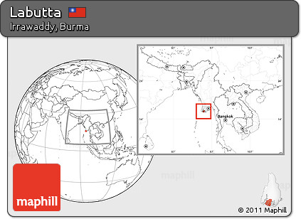 Blank Location Map of Labutta, highlighted parent region, within the entire country