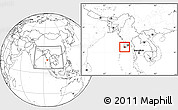 Blank Location Map of Labutta, highlighted parent region, within the entire country