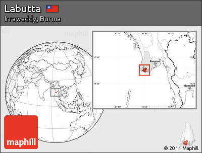 Blank Location Map of Labutta, highlighted parent region