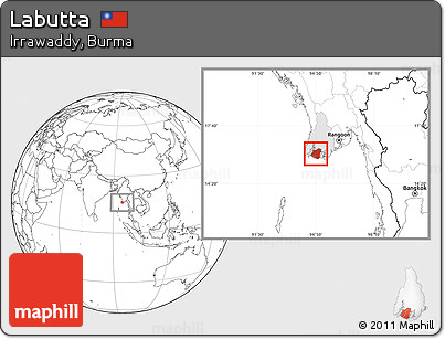 Blank Location Map of Labutta, highlighted parent region