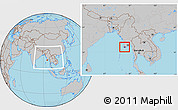 Gray Location Map of Labutta, within the entire country