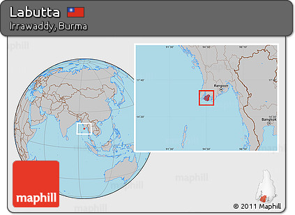 Gray Location Map of Labutta