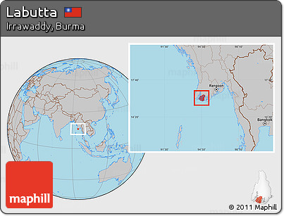 Gray Location Map of Labutta