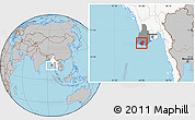 Gray Location Map of Labutta, highlighted country, highlighted parent region