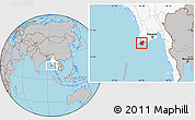 Gray Location Map of Labutta, highlighted country