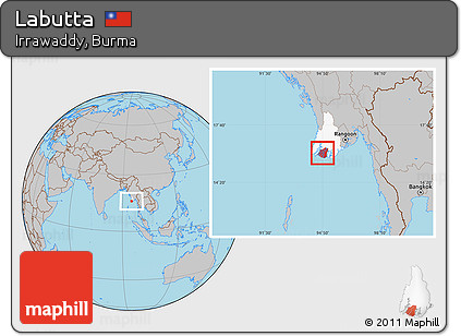 Gray Location Map of Labutta, highlighted parent region