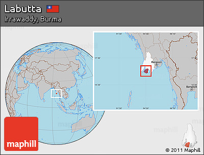 Gray Location Map of Labutta, highlighted parent region