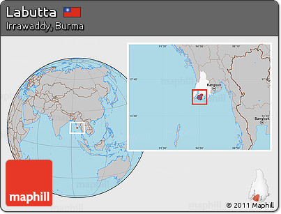 Gray Location Map of Labutta, highlighted parent region