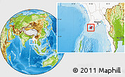 Physical Location Map of Labutta, highlighted country