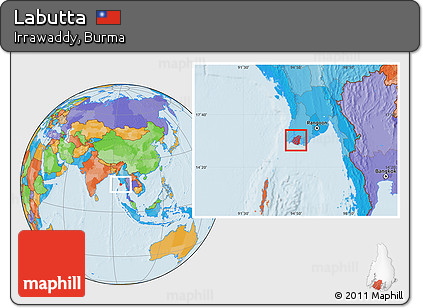 Political Location Map of Labutta