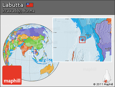 Political Location Map of Labutta