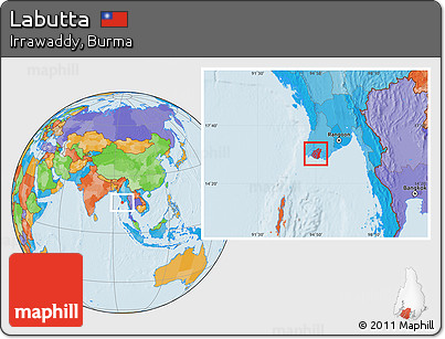 Political Location Map of Labutta