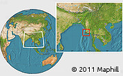Satellite Location Map of Labutta, within the entire country