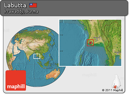 Satellite Location Map of Labutta