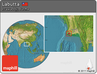 Satellite Location Map of Labutta