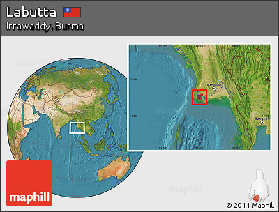Satellite Location Map of Labutta
