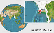Satellite Location Map of Labutta, highlighted country