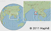 Savanna Style Location Map of Labutta, highlighted parent region, within the entire country, hill shading