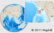 Shaded Relief Location Map of Labutta, highlighted parent region