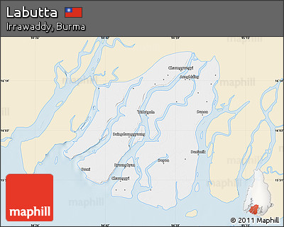 Classic Style Map of Labutta, single color outside