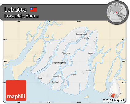 Classic Style Map of Labutta, single color outside