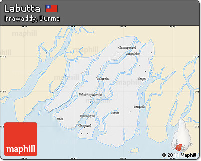 Classic Style Map of Labutta, single color outside