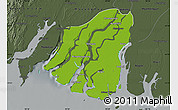 Physical Map of Labutta, darken, semi-desaturated