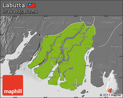 Physical Map of Labutta, desaturated