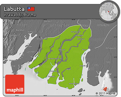 Physical Map of Labutta, desaturated