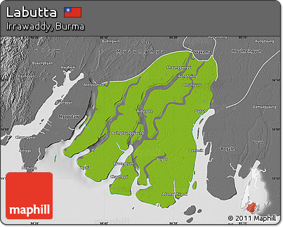 Physical Map of Labutta, desaturated