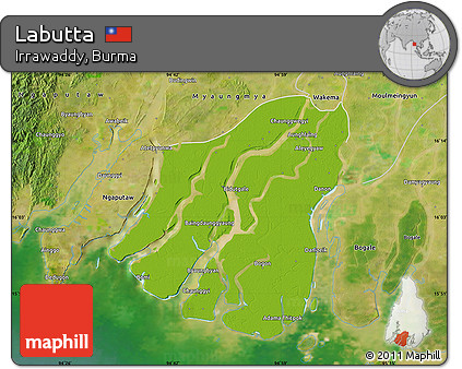 Physical Map of Labutta, satellite outside