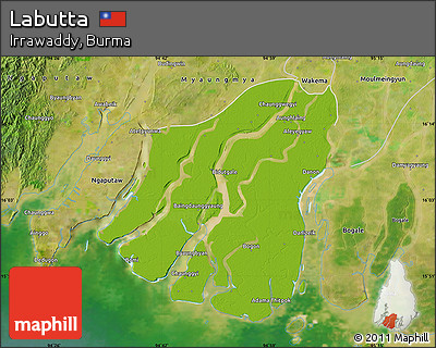 Physical Map of Labutta, satellite outside