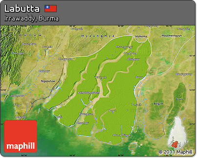 Physical Map of Labutta, satellite outside