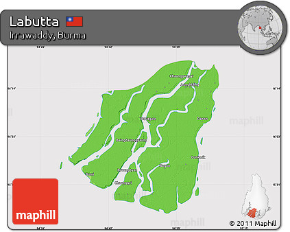 Political Map of Labutta, cropped outside