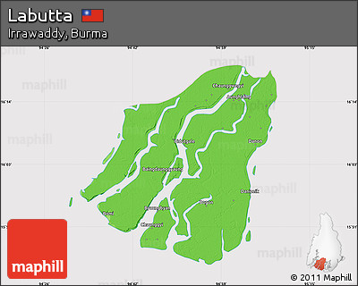Political Map of Labutta, cropped outside