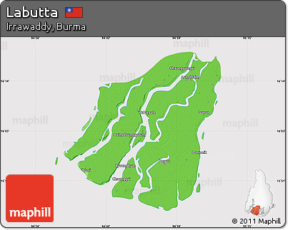 Political Map of Labutta, cropped outside