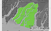Political Map of Labutta, darken, desaturated