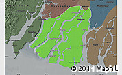 Political Map of Labutta, darken, semi-desaturated
