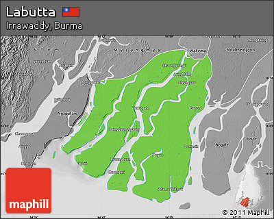 Political Map of Labutta, desaturated
