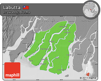 Political Map of Labutta, desaturated
