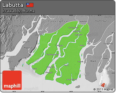 Political Map of Labutta, desaturated