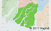 Political Map of Labutta, lighten