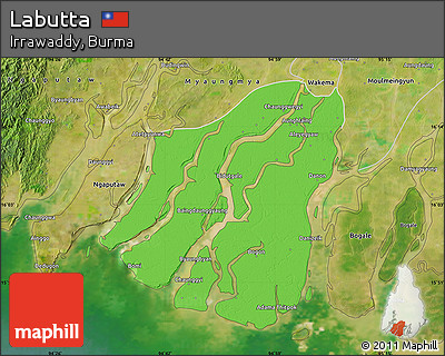 Political Map of Labutta, satellite outside