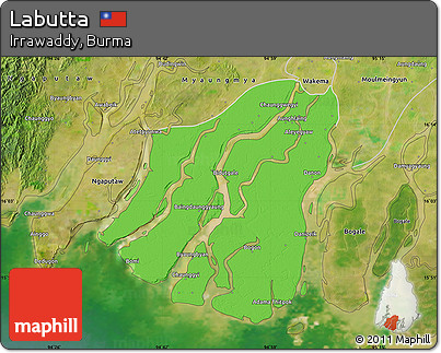 Political Map of Labutta, satellite outside