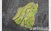 Satellite Map of Labutta, darken, desaturated